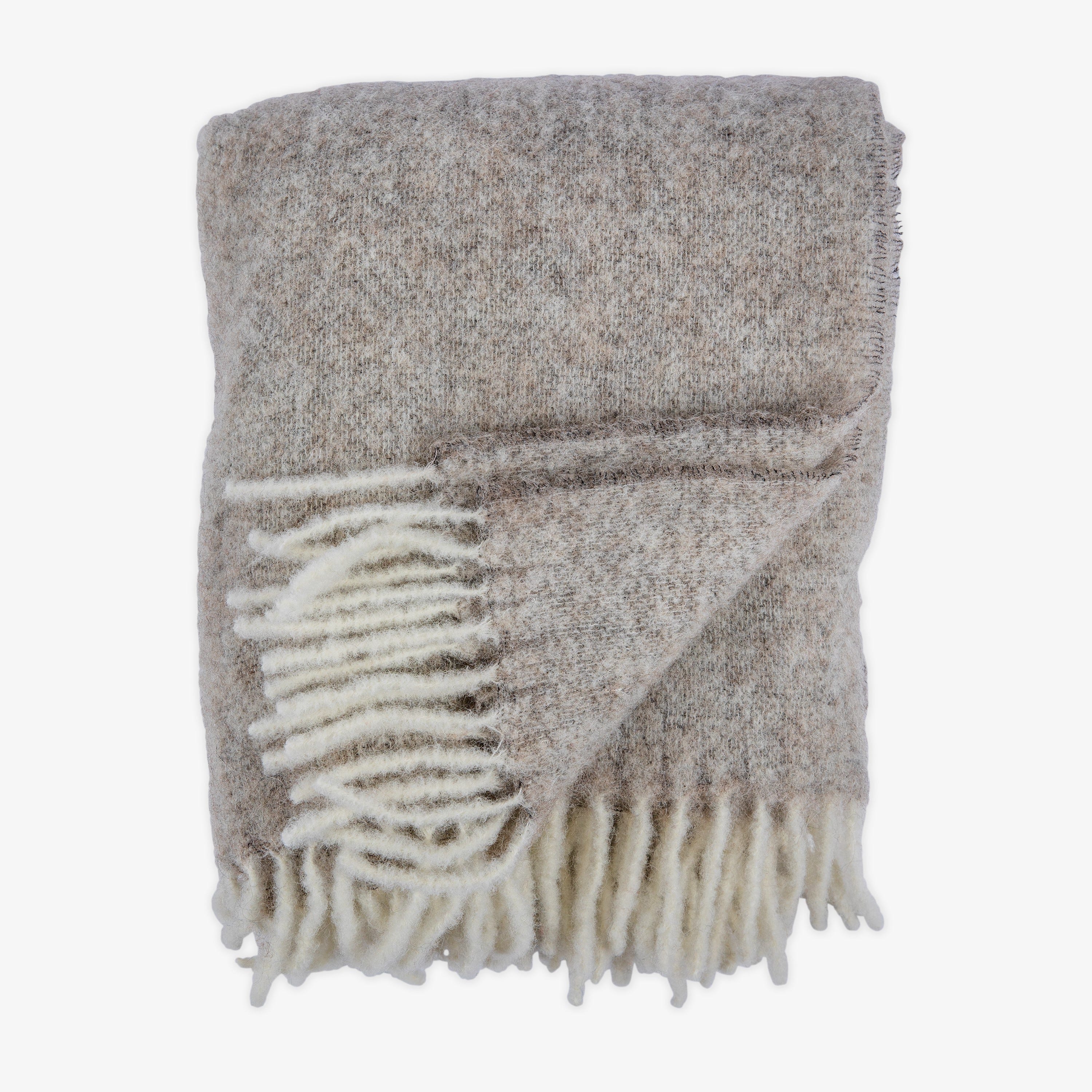 Premium Pläd Ull Mohair Mullvadsbrun