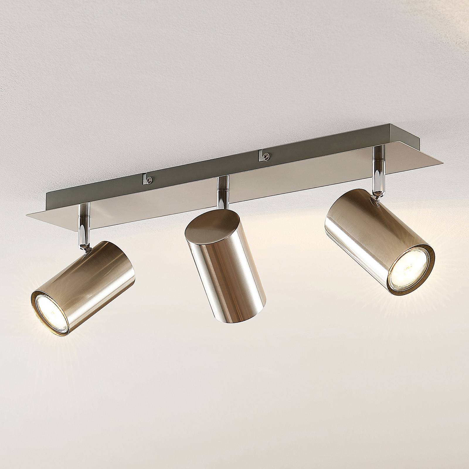 Lindby Joffrey takspotlight, 3 lampor, nickel