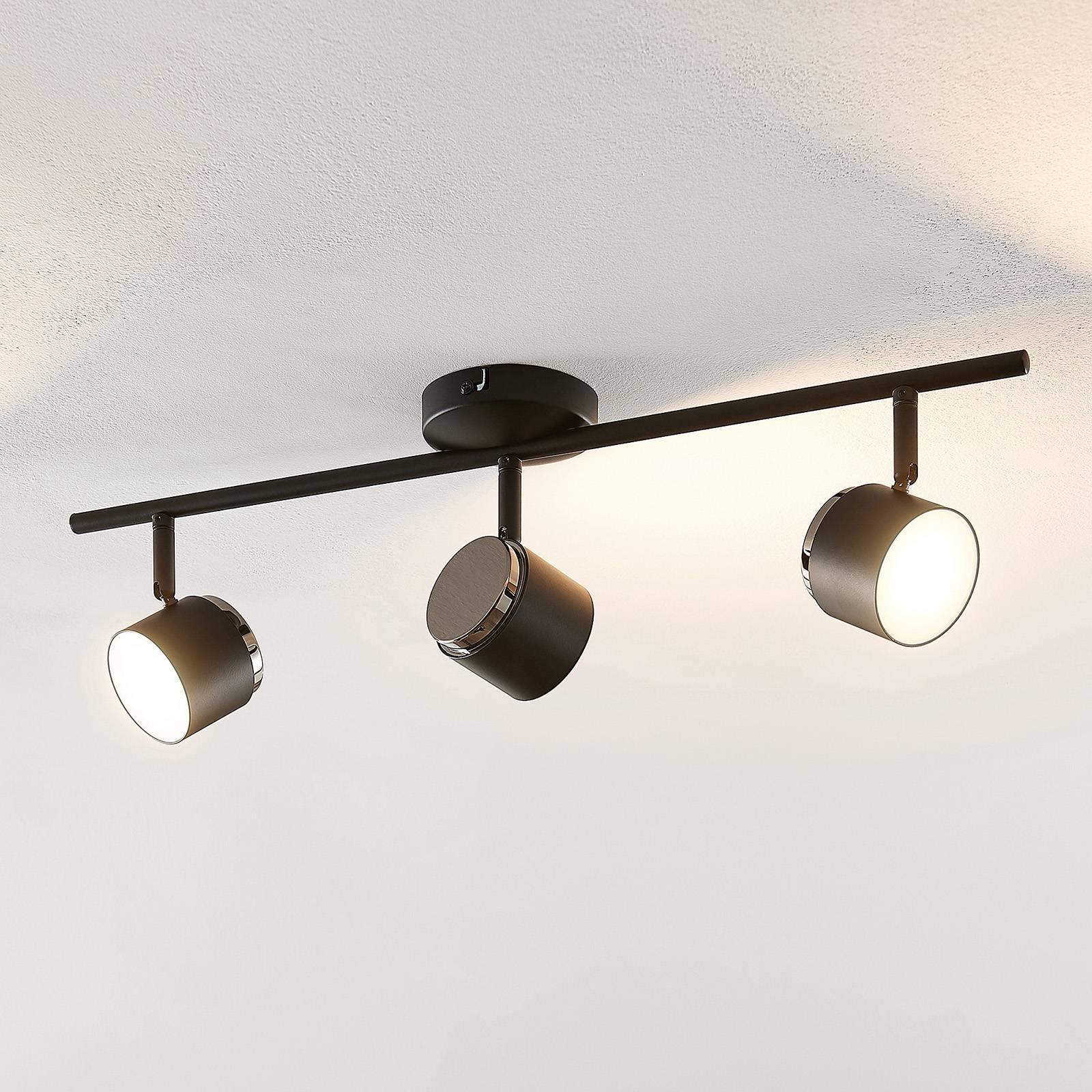 Lindby Marrie LED-spot, svart, 3 lampor