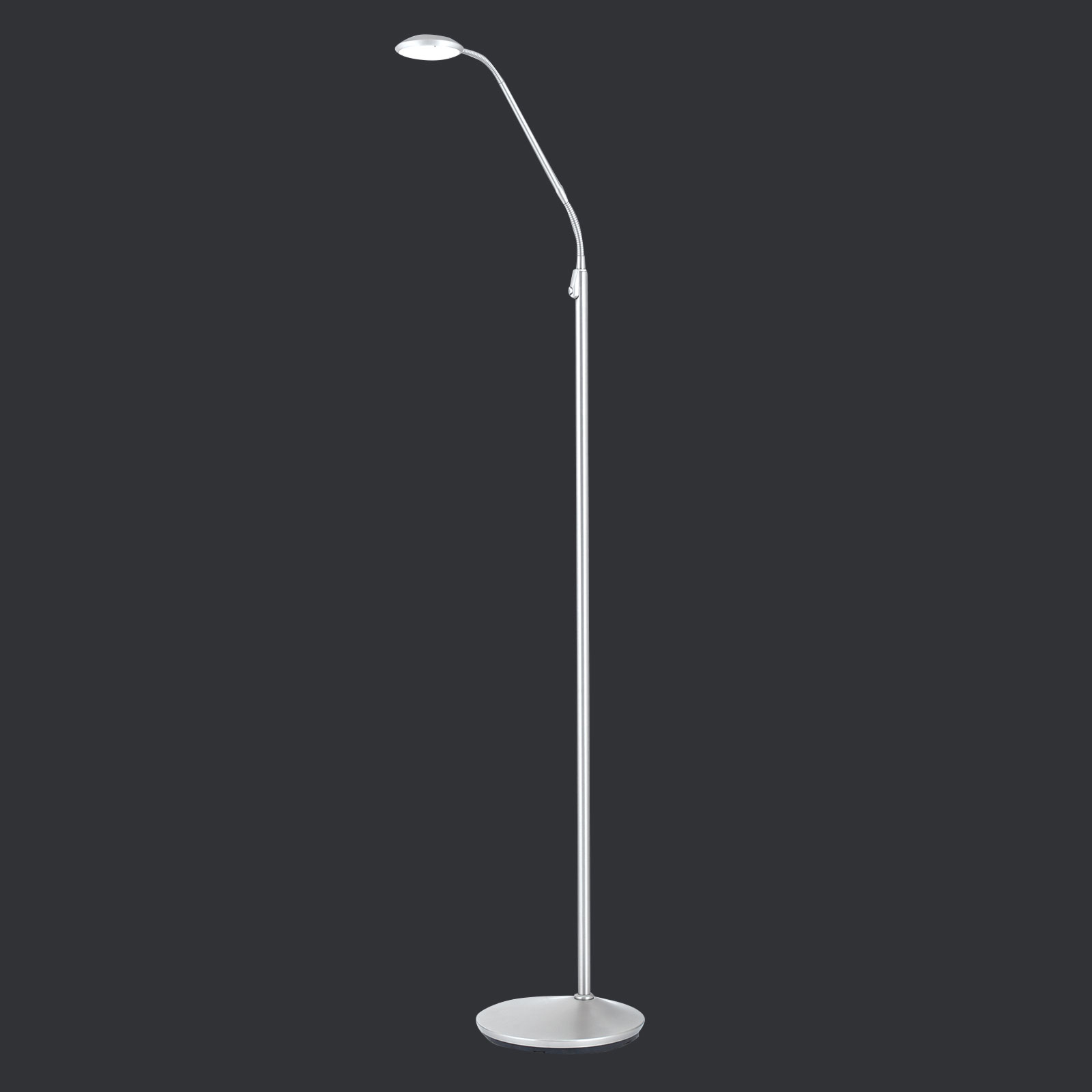 Nickelfärgad LED-golvlampa Cobra 1 lampa