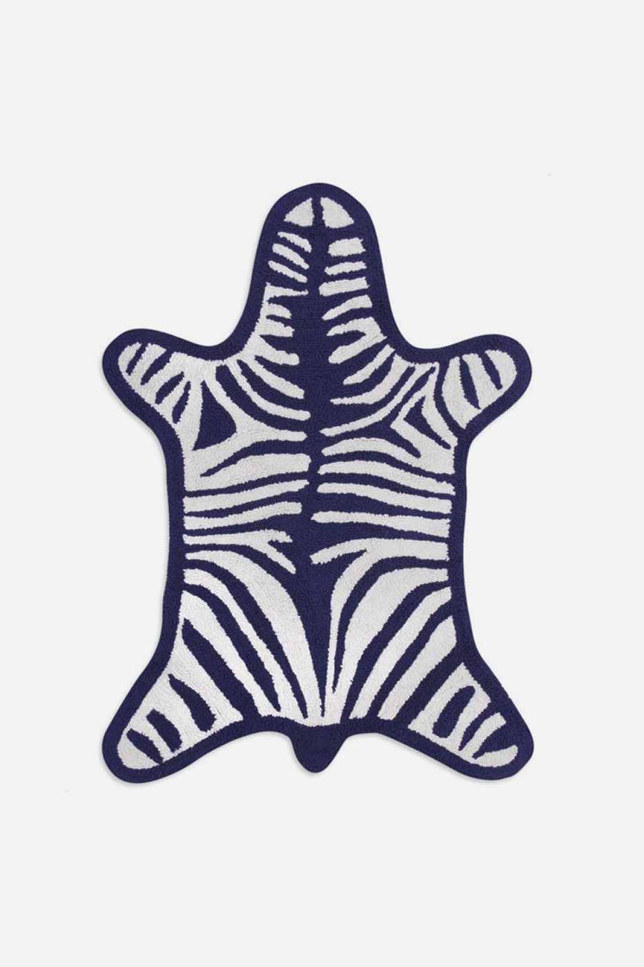 Badrumsmatta Zebra blå