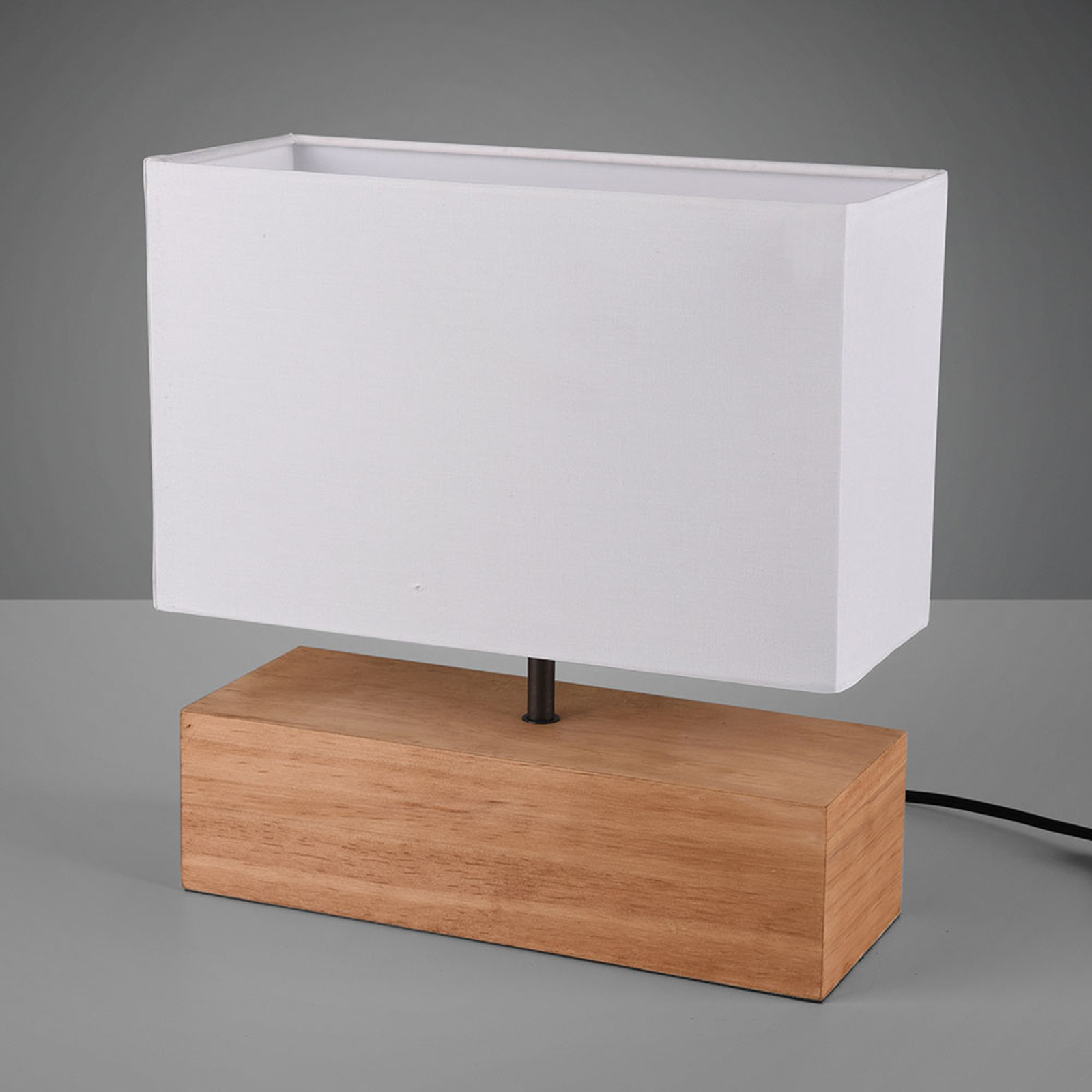 Bordslampa Woody med träfot, 30 cm x 12 cm