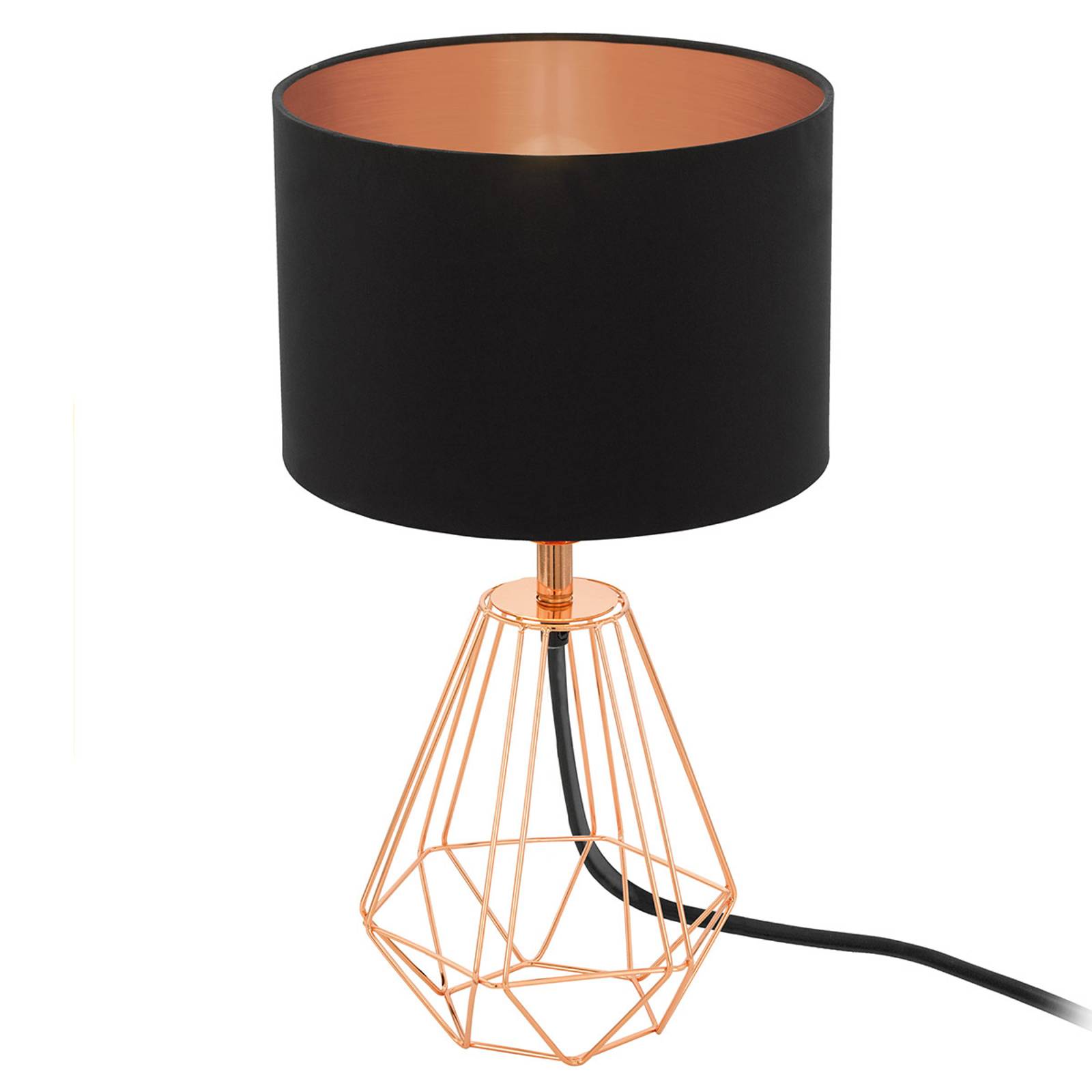 Bordslampa Carlton 2 svart-koppar