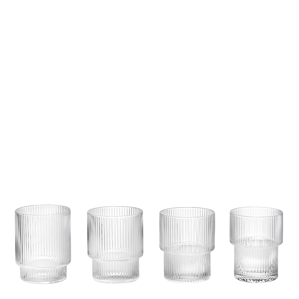 Ferm Living - Ripple Glas 20 cl 4-pack Klar
