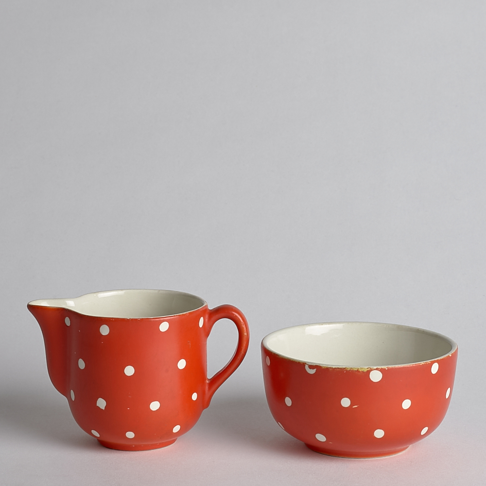Vintage - Sockerskål och Gräddkanna "Amanita"