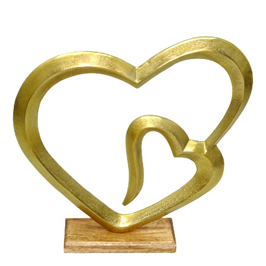 Dorre - Helia Skulptur Dubbelhjärta 43 cm Guld