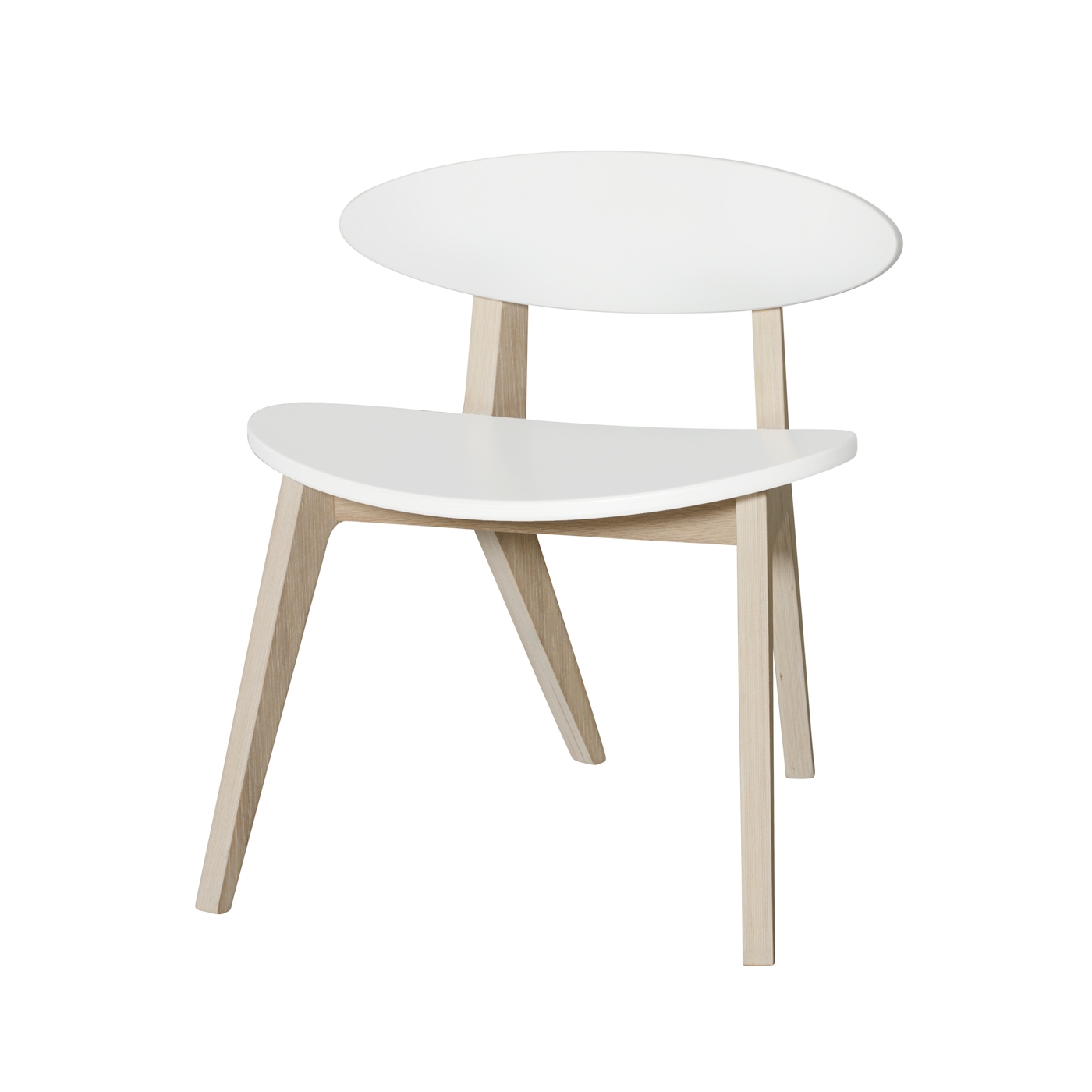 Barnstol PingPong Wood vit/ ek, Oliver Furniture