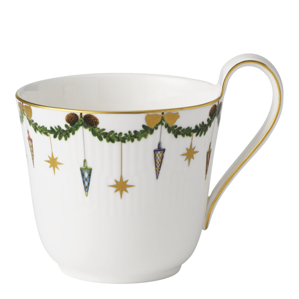 Royal Copenhagen - Star Fluted Christmas Kopp 33 cl Högt handtag