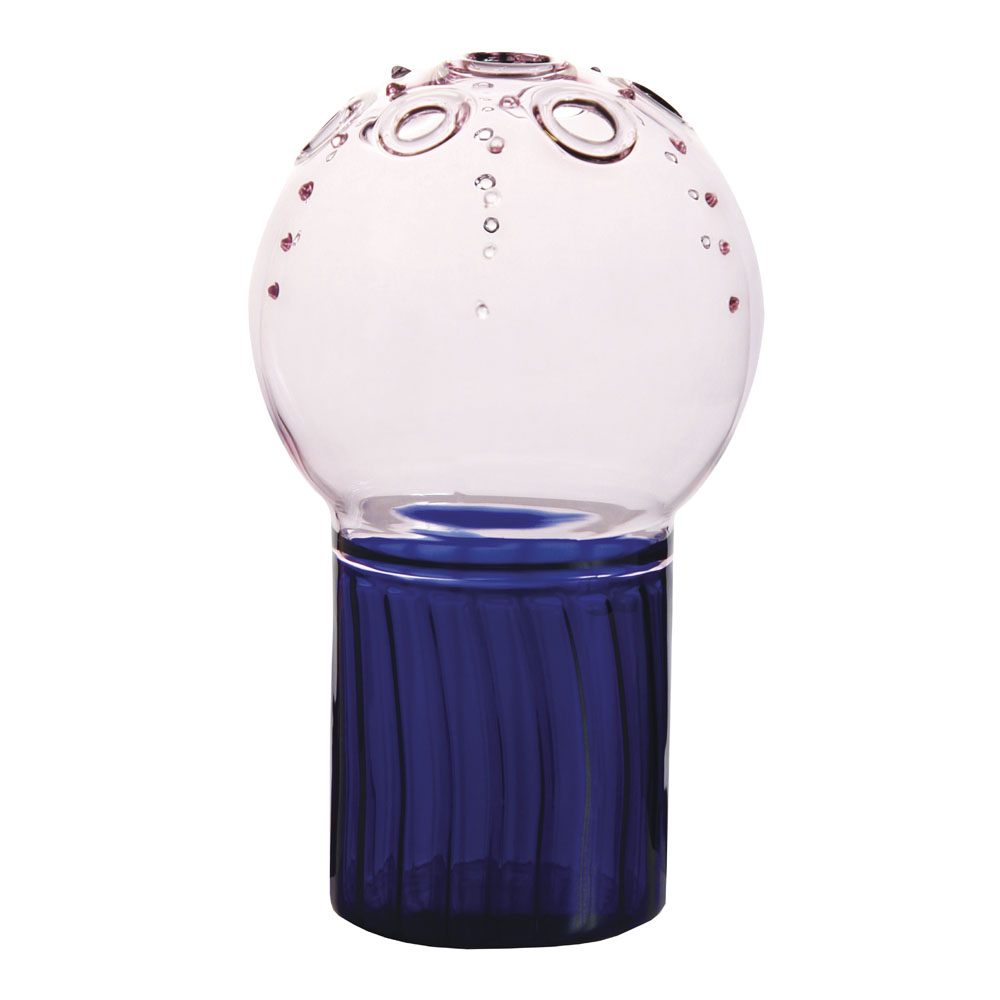 & klevering - Two Tone Vas Glas 14,5 cm Rosa/Blå