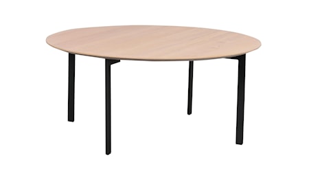 Spencer soffbord Ø90 vitpigment ek/svart metall