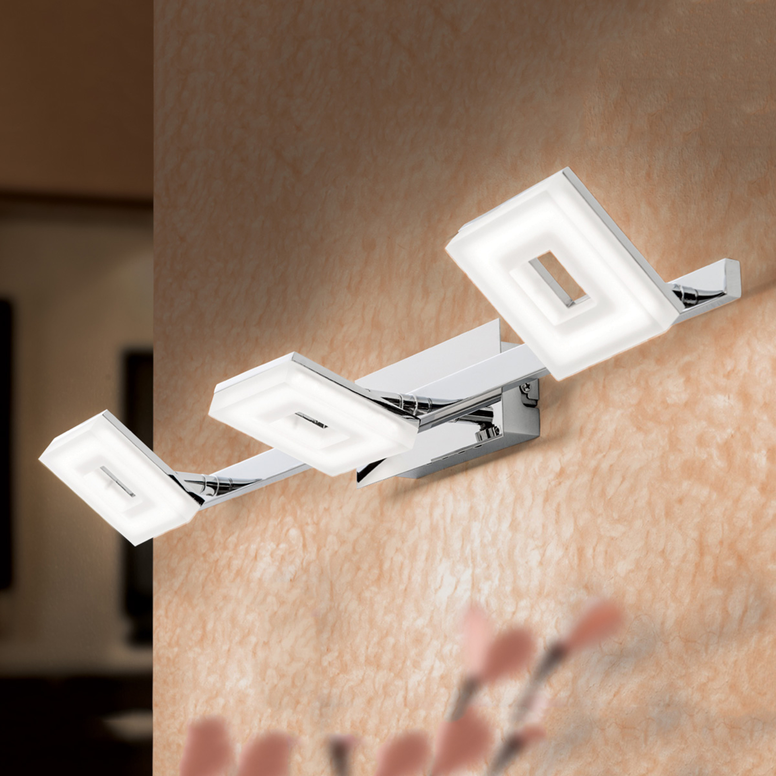 Trearmad LED-vägglampa David, 58 cm