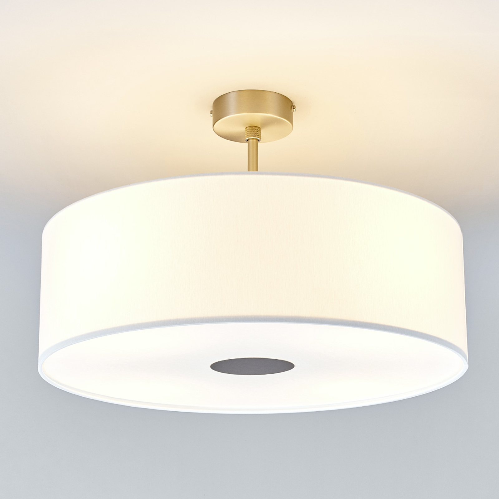 Avståndstaklampa Gala, 50 cm, chintz vit