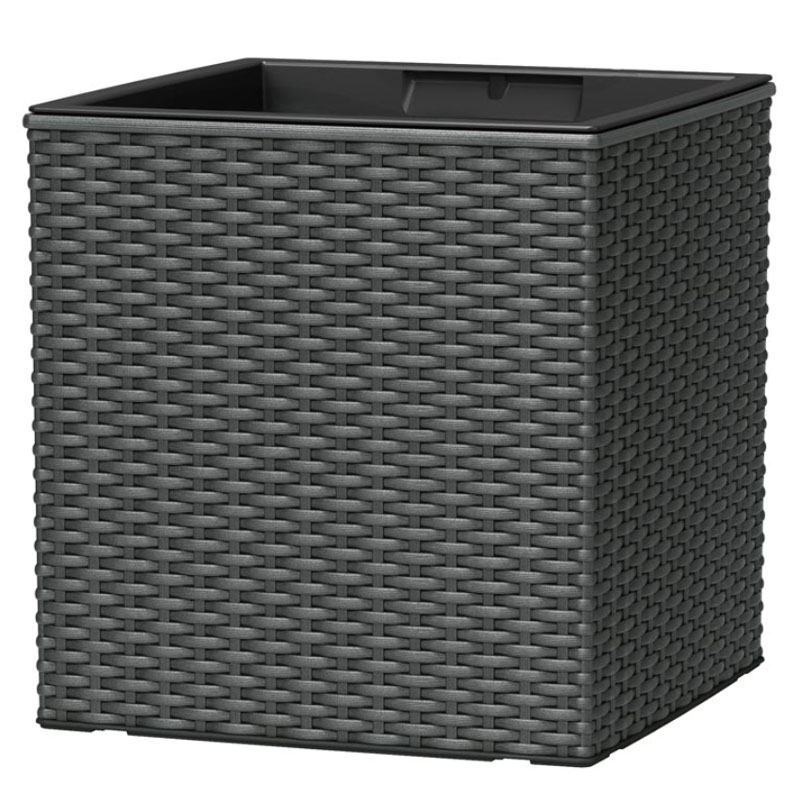 Självvattnande kruka Casa Mesh Cube, granit