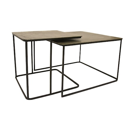 Soffbord set av 2 Metall/Mässing