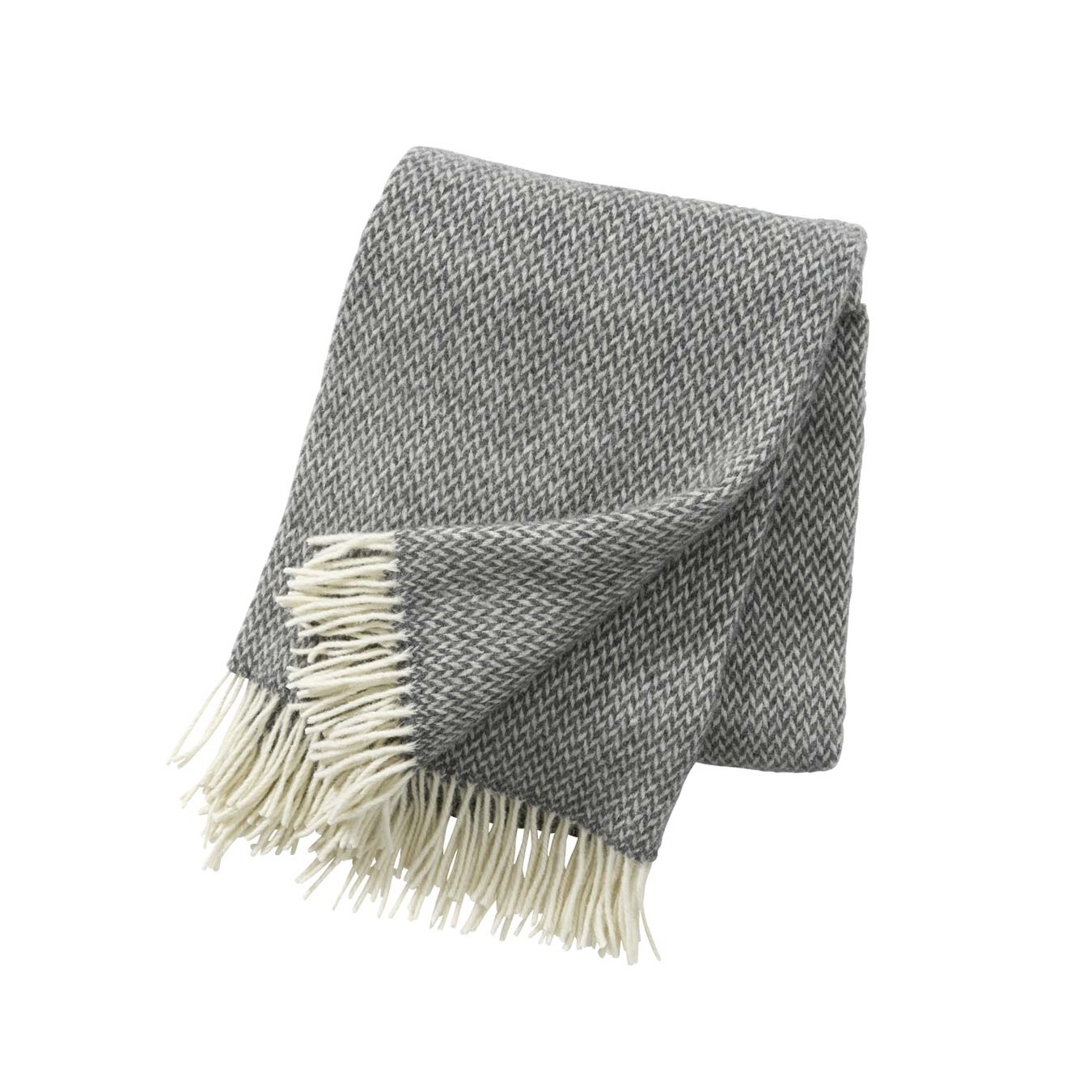 Pulse premium merinoullpläd Grey, Klippan Yllefabrik