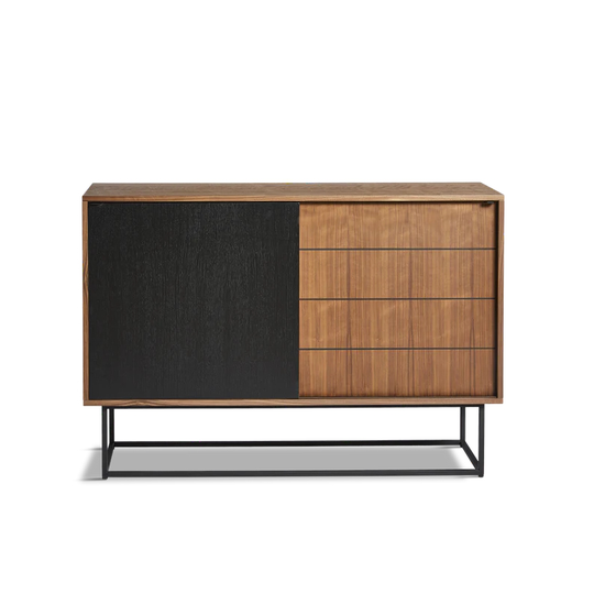 Virka Sideboard 120 cm hög valnöt / svart Woud