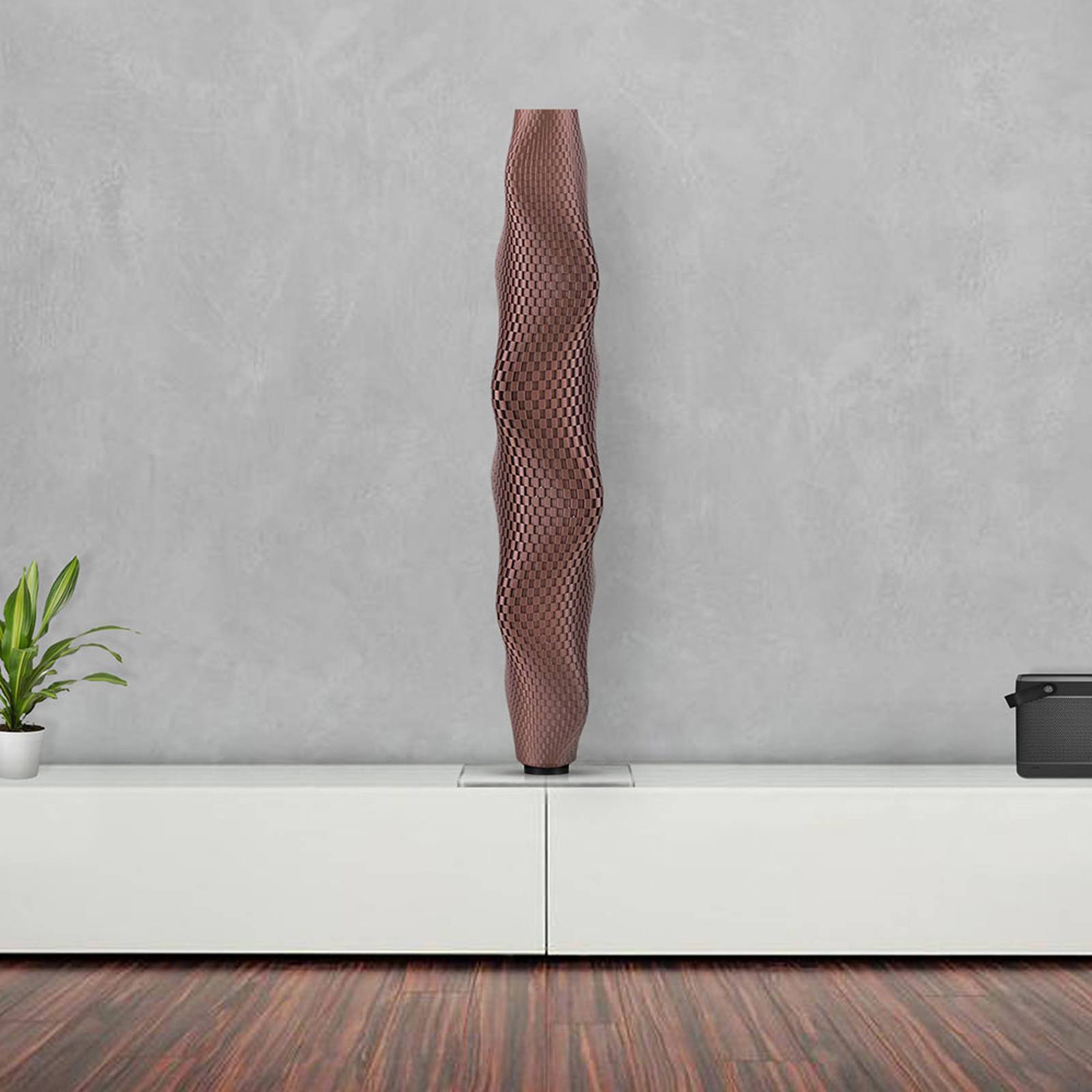 LED-golvlampa Flechtwerk Kaktus 75 cm, koppar