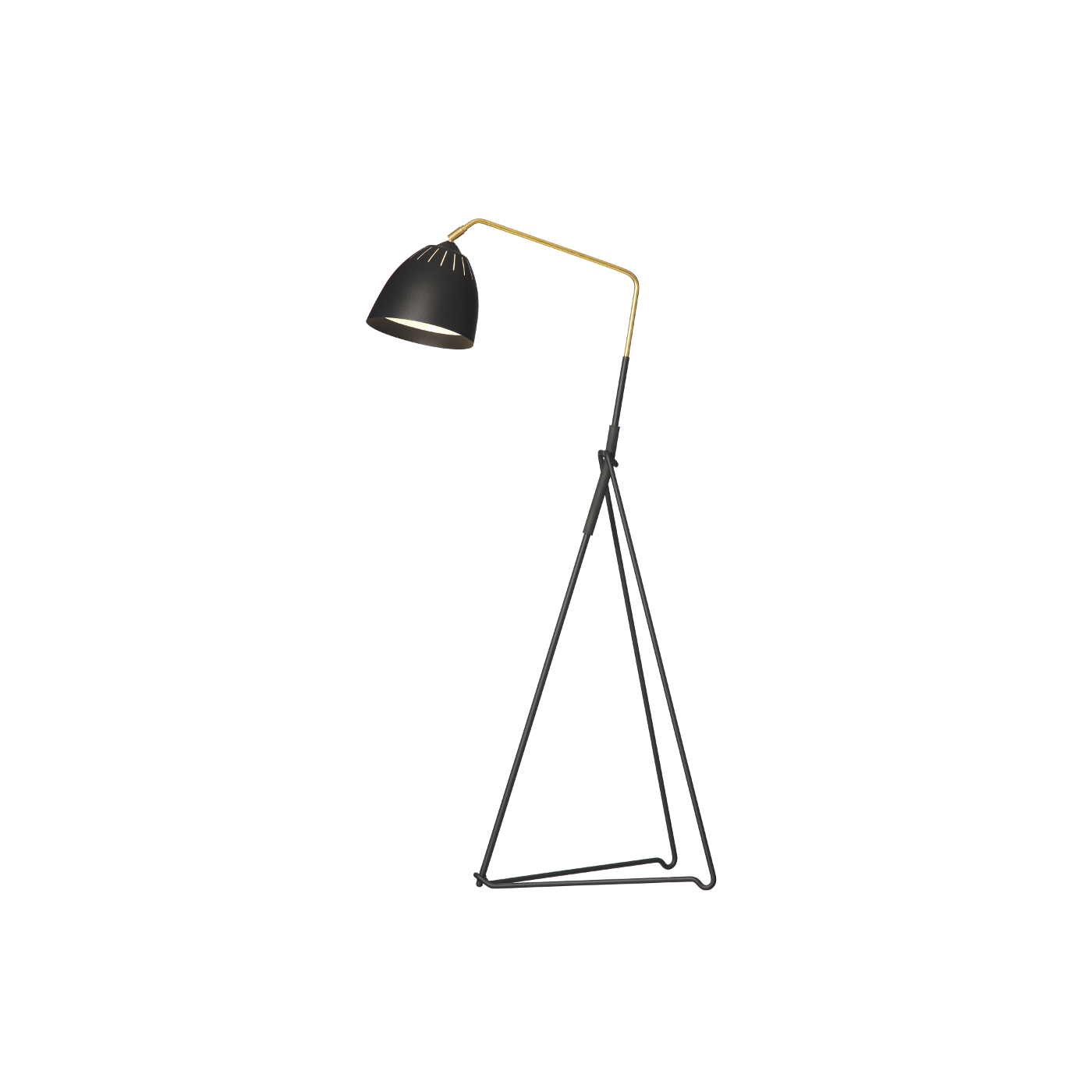 LEAN golvlampa Svart struktur/rå mässing. Örsjö belysning