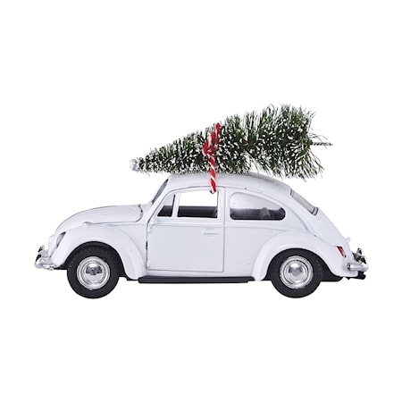 Juldekoration X-mas Car Vit