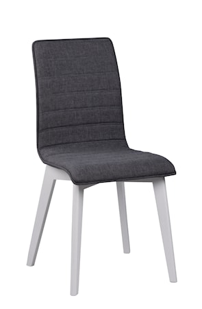 Gracy stol tyg mörkgrå/vitlack