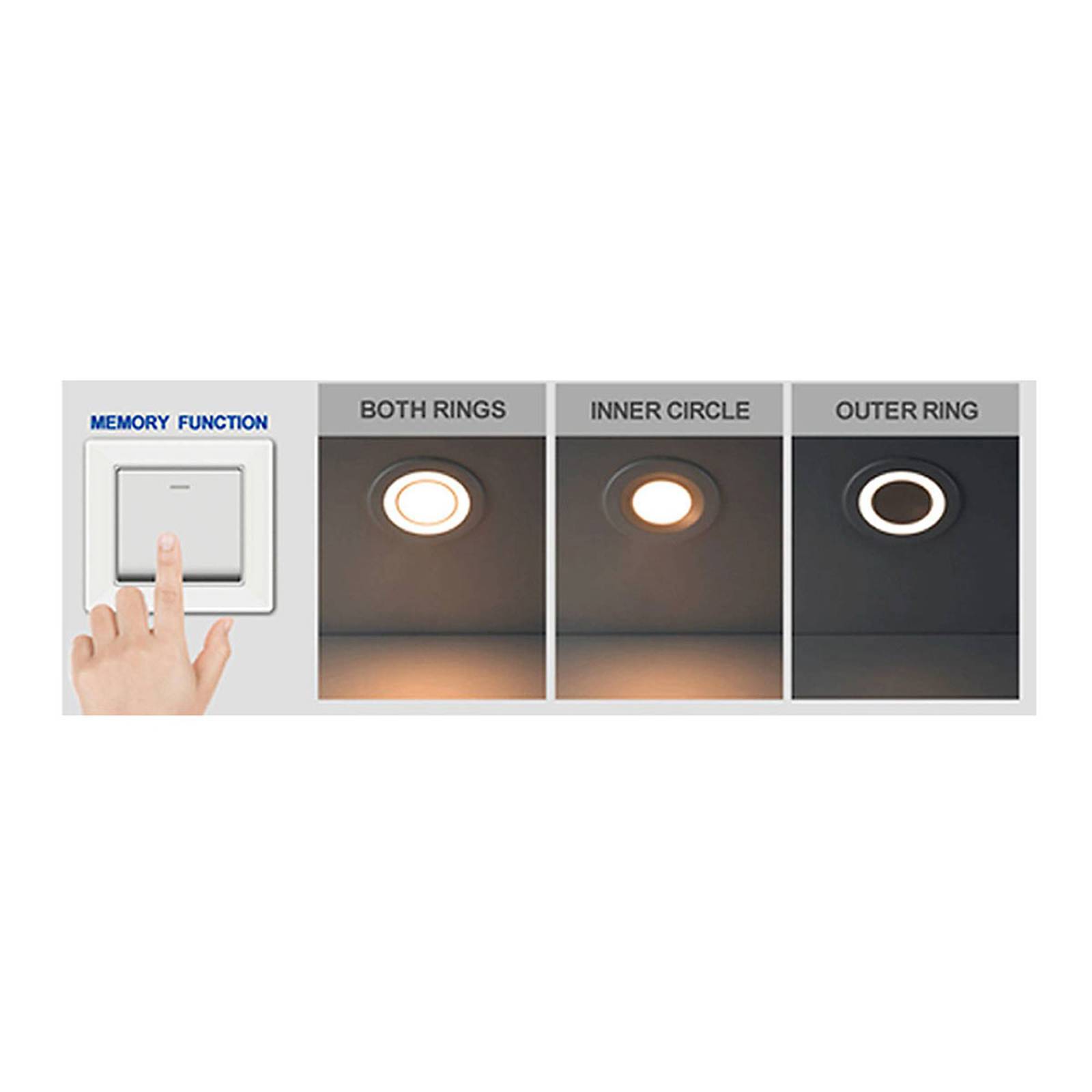 LED-takinbyggnadslampa Clyde, varmvit, Ø 8 cm