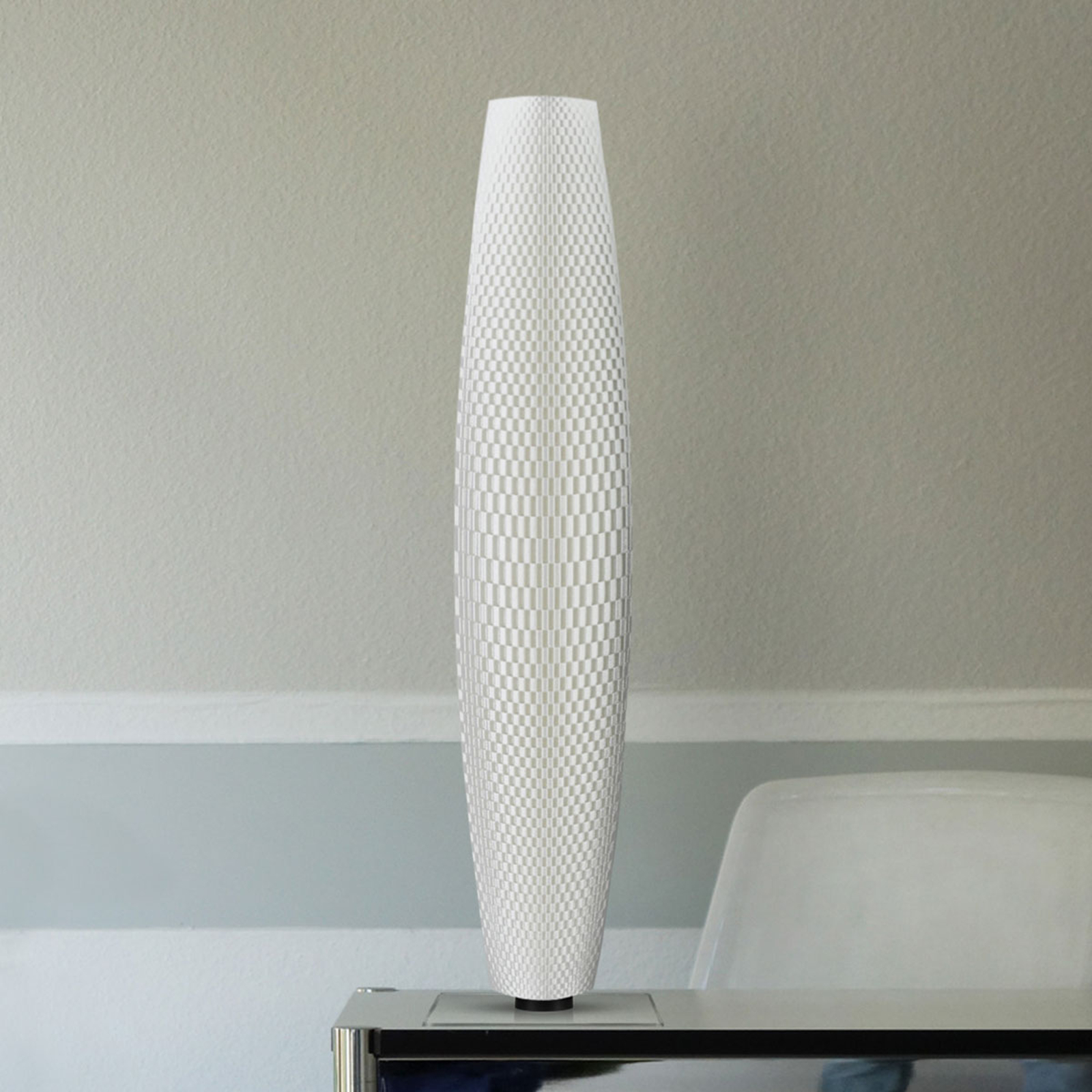 LED-golvlampa Flätverk rent vit 75 cm