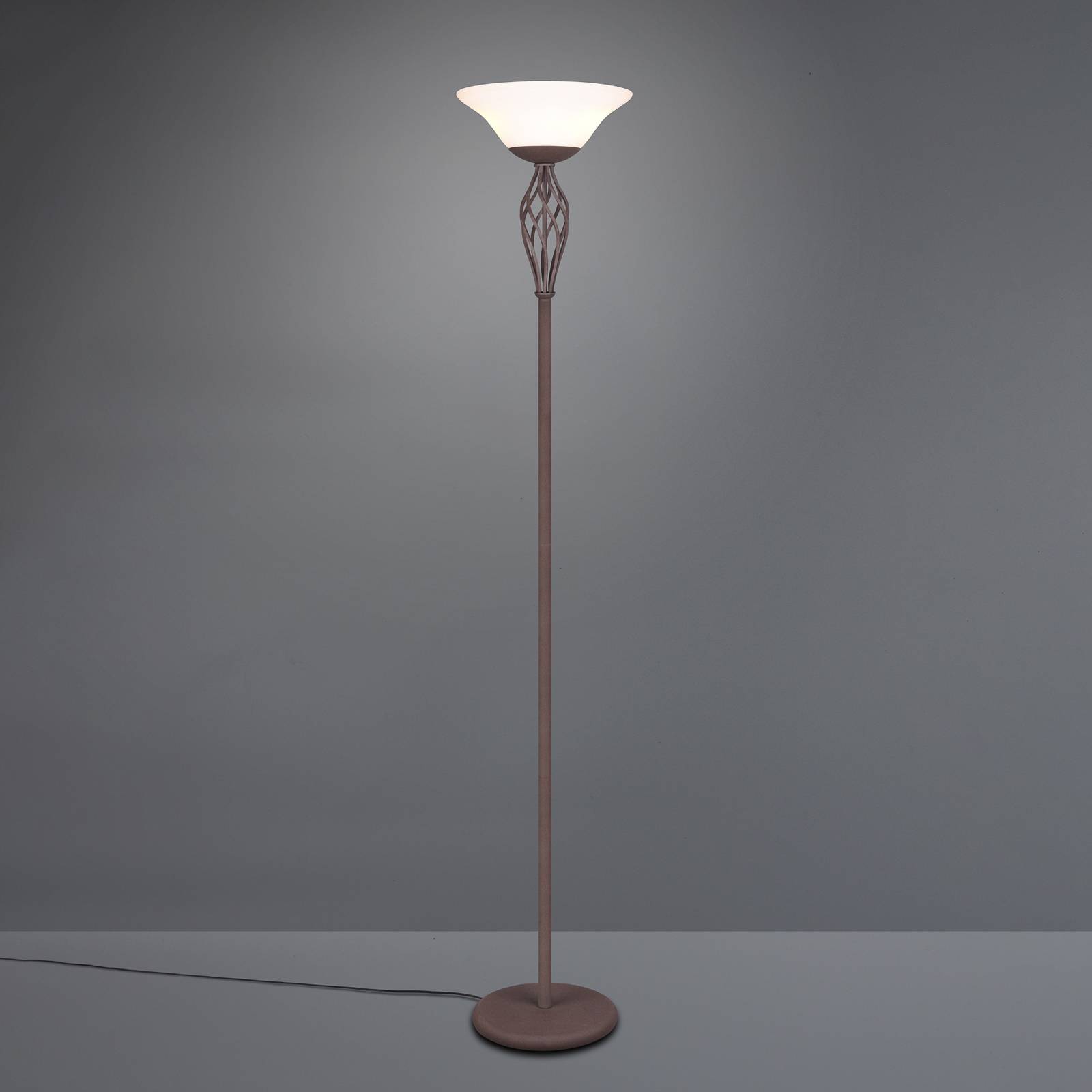Golvlampa Rustica med fotströmbrytare, rost