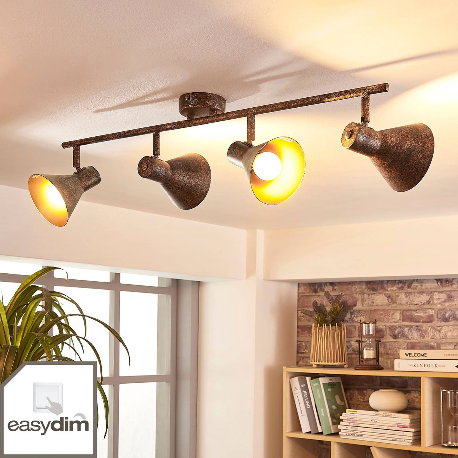 LED-taklampa Zera, easydim, fyra ljuskällor