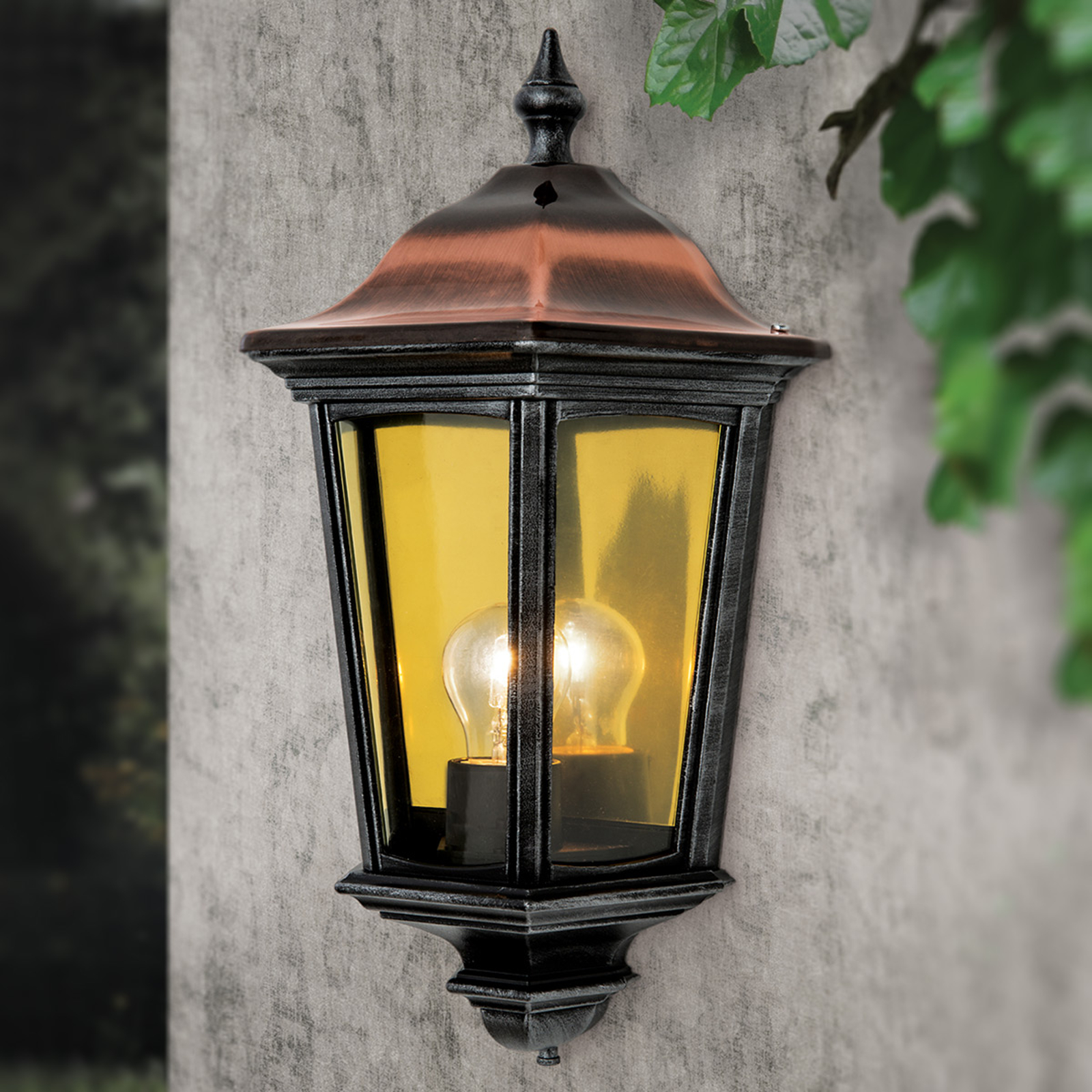 Utomhusvägglampa Antoine, halvskål