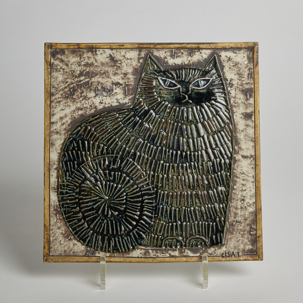 Gustavsberg - SÅLD Väggrelief Katt Lisa Larson
