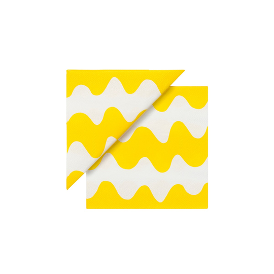 Marimekko Servett Lokki våg Gul 24 cm
