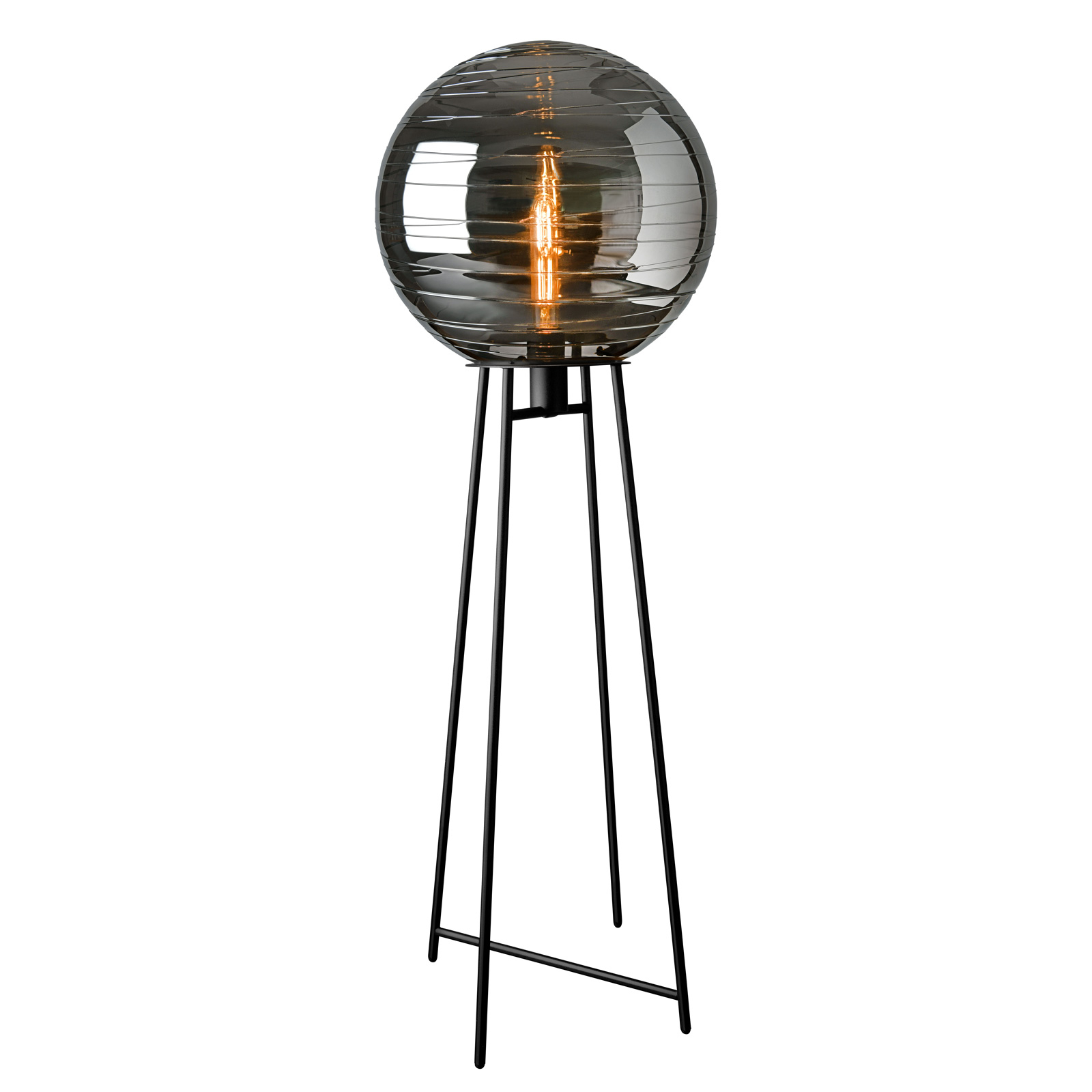 Golvlampa Lantaren, glas rökgrå