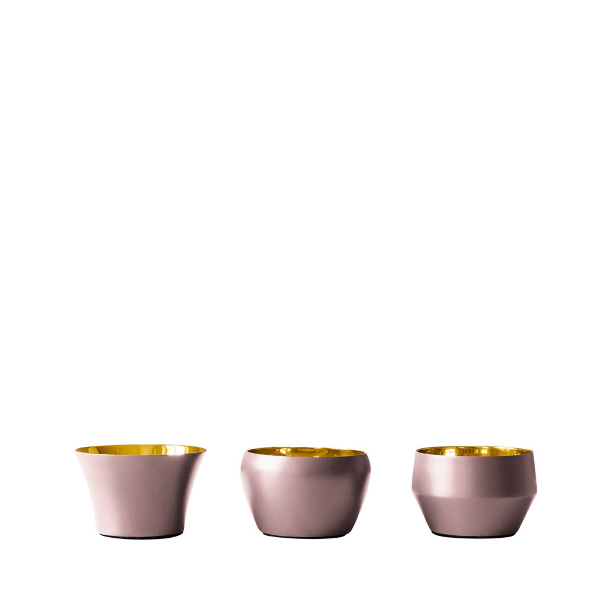 Ljuslykta Kin, set om 3, dusty pink, Ø:4 H:4,5