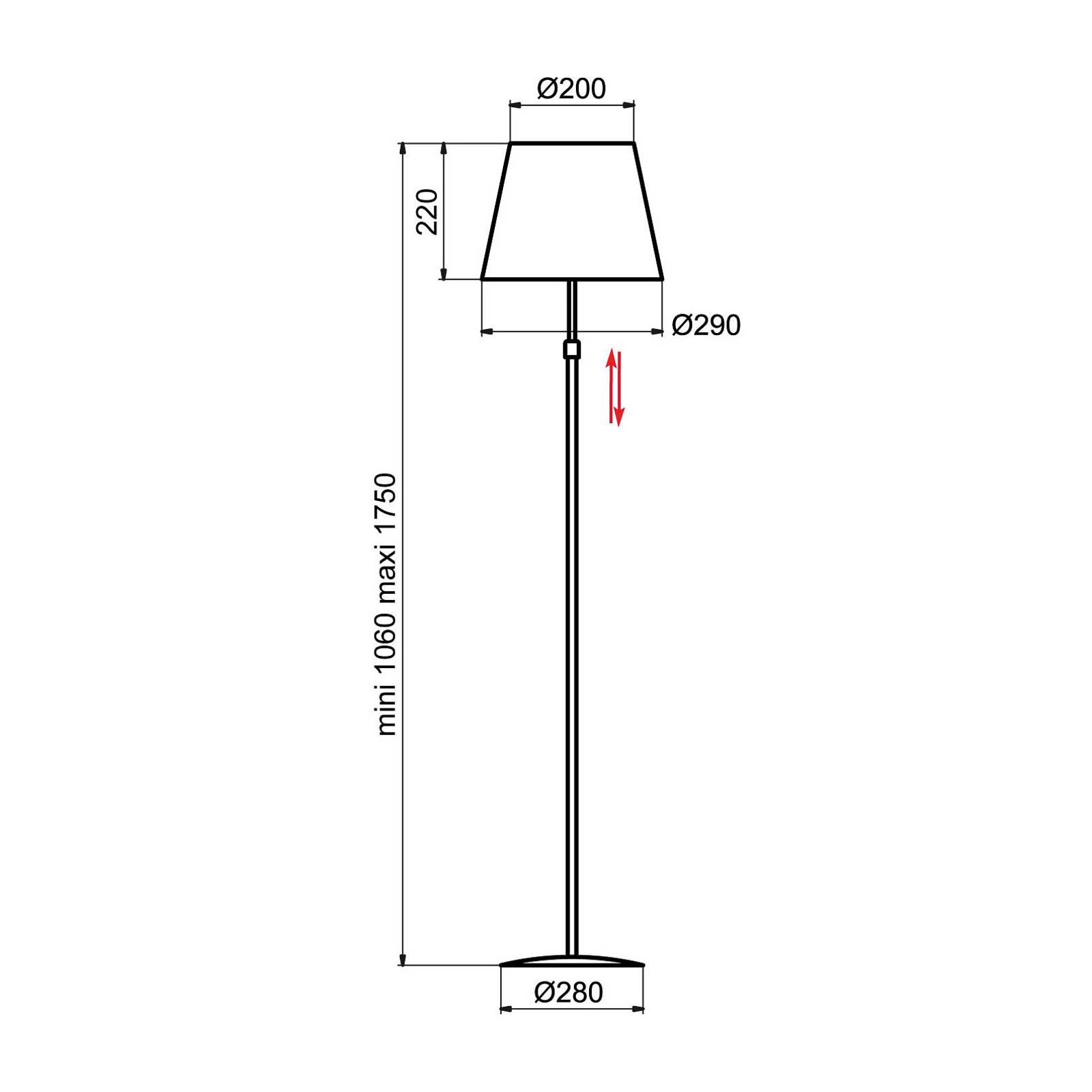 Aluminor Store golvlampa, vit/vit
