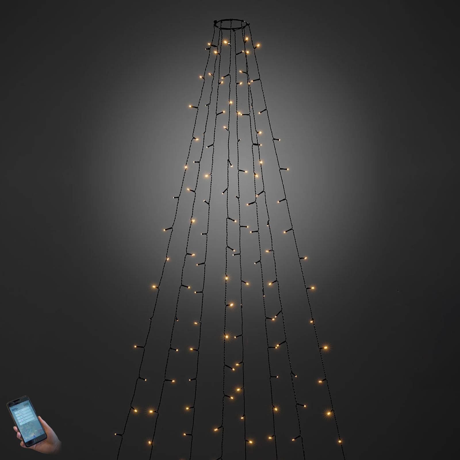 LED-julgransslinga utomhus, styrbar via app, 400