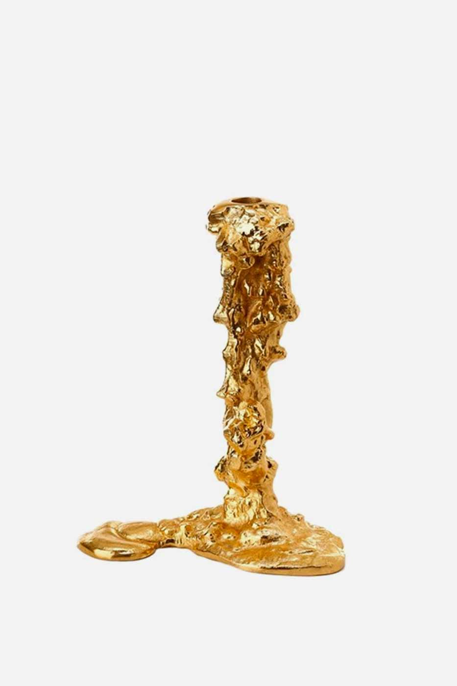 Ljusstake Drip stor guld