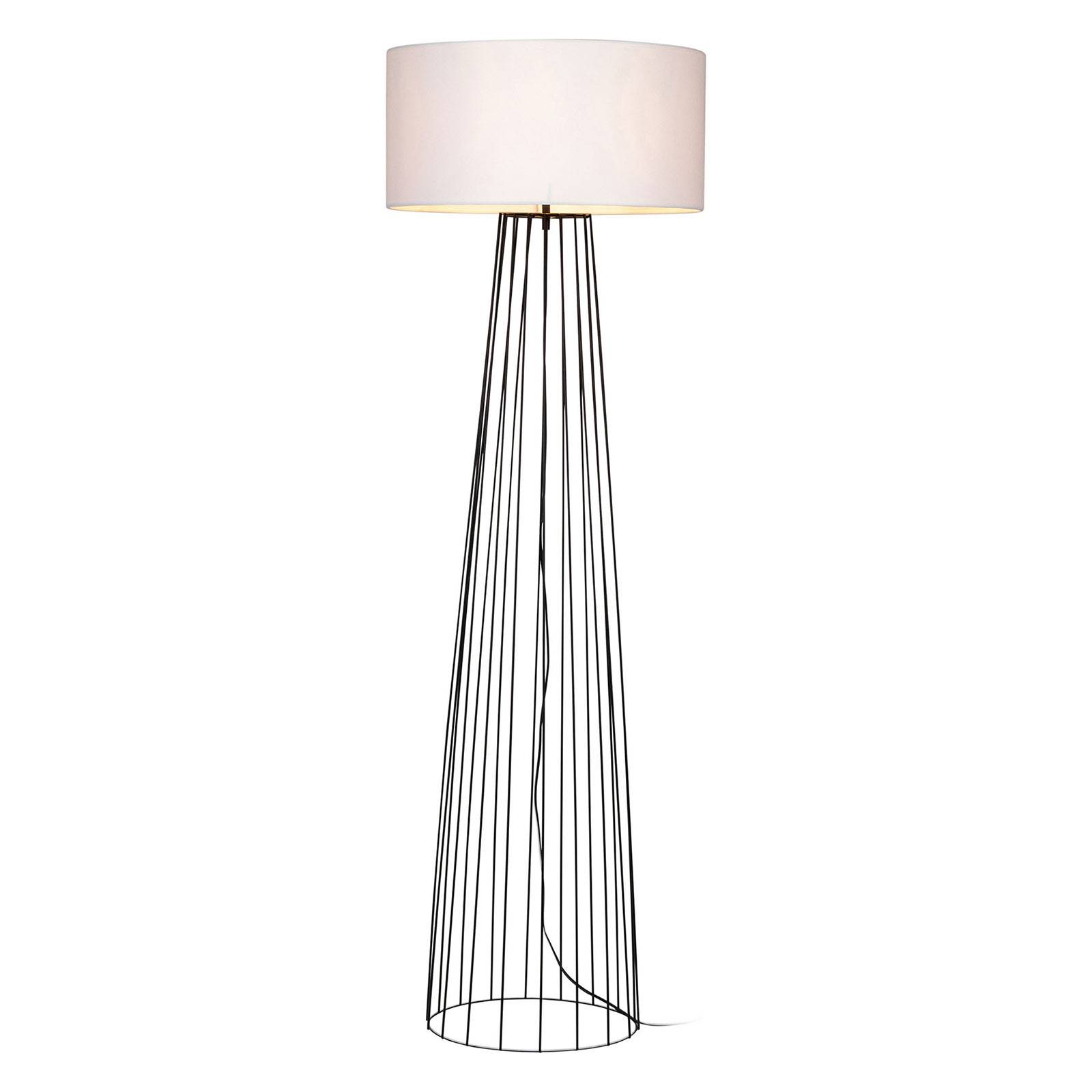 Golvlampa Valene med textilskärm, vit