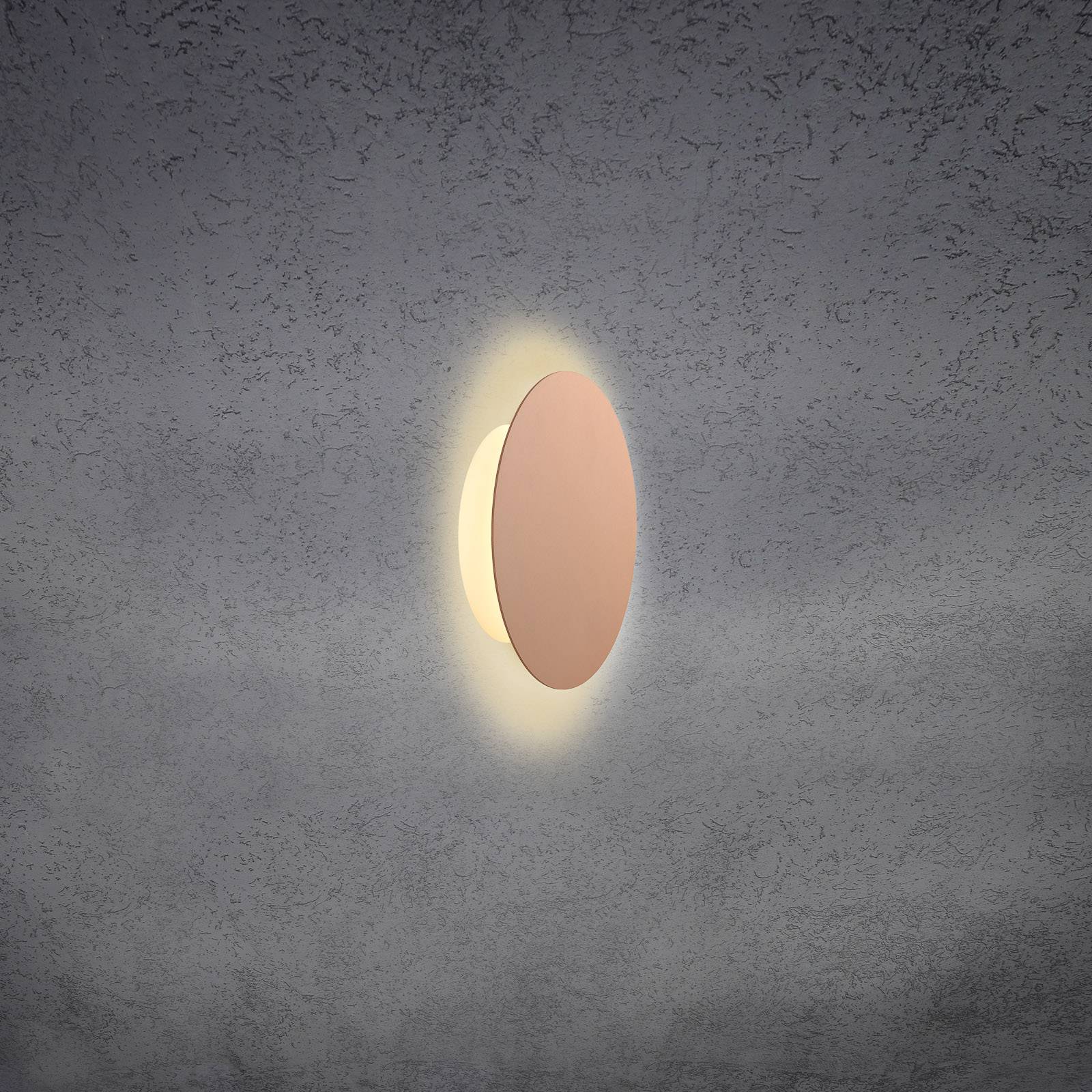 Escale Blade LED-vägglampa, matt rosé, Ø 18 cm