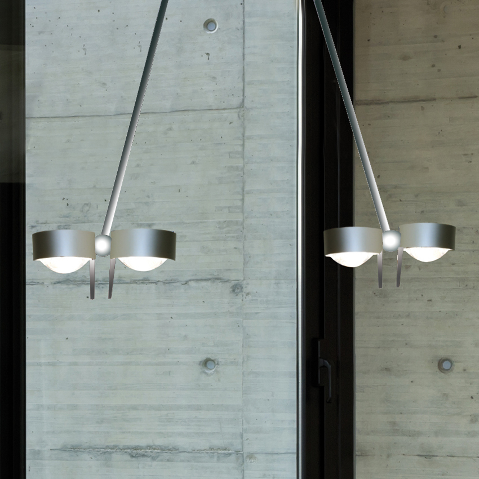 Taklampa PUK CEILING; 4 ljuskällor, matt krom 80cm
