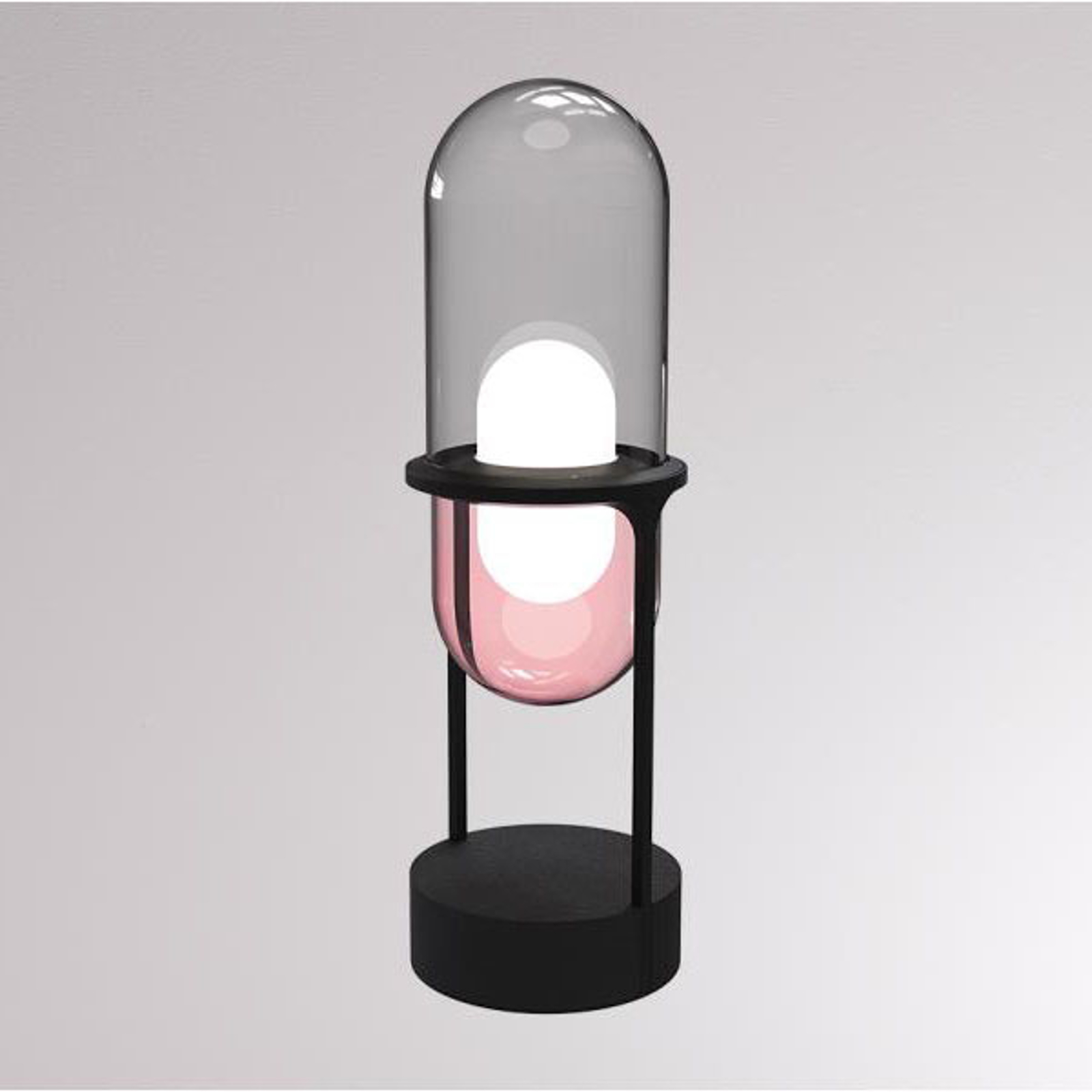 LOUM Pille LED-bordslampa grå/rosa