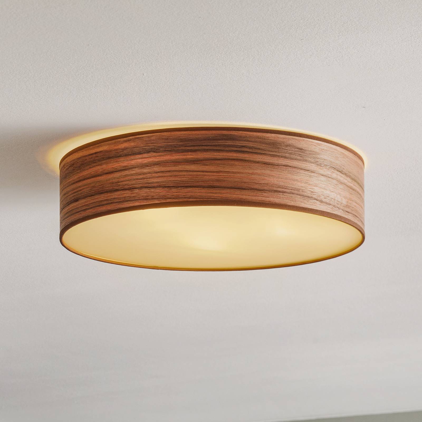 Taklampa Tsuri L, Ø 40 cm, valnöt