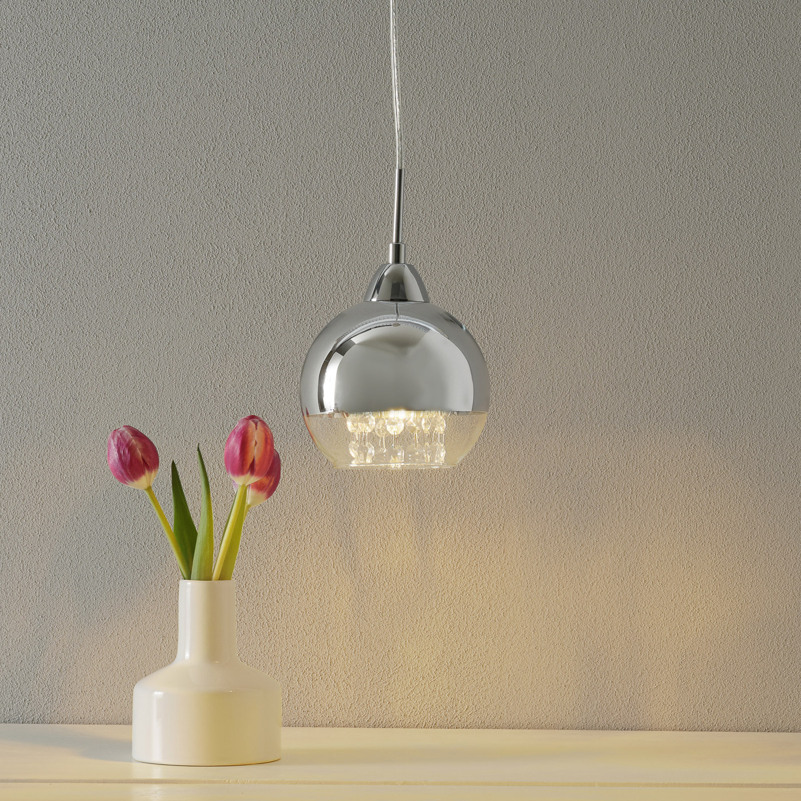 Hänglampa Iceberg, 1 lampa, nickel