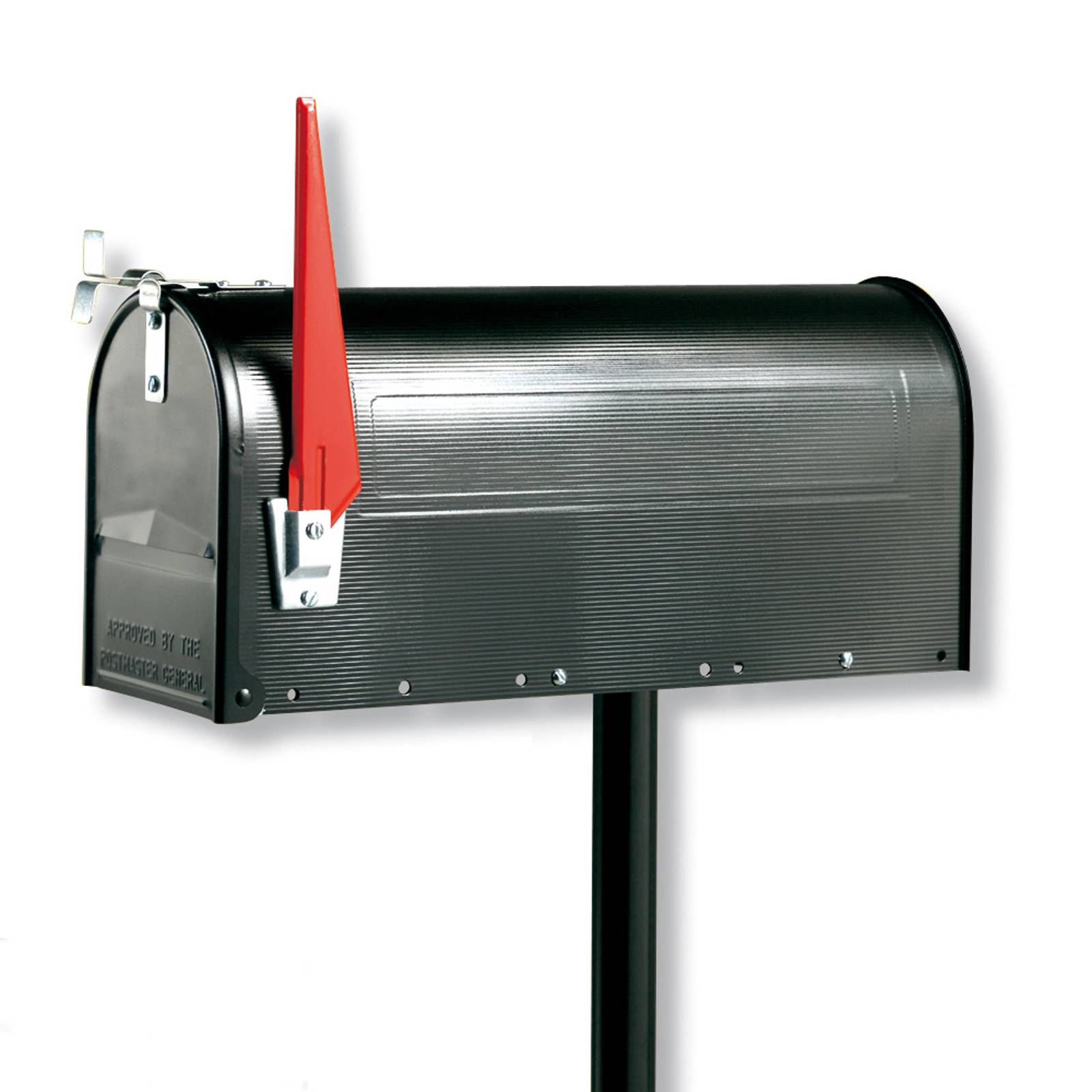 U.S. Mailbox med svängbar flagga, svart
