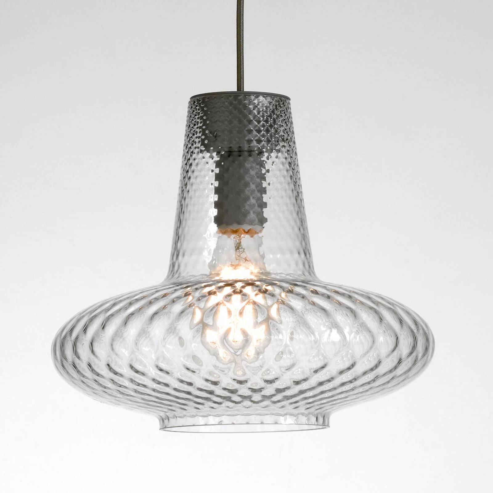 Glas-pendellampa Giulietta, transparent