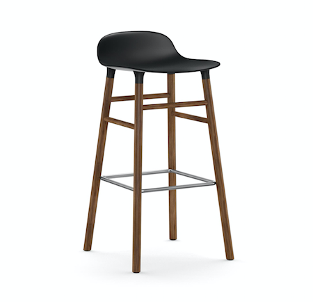 Form Barstol Svart/Valnöt 75 cm