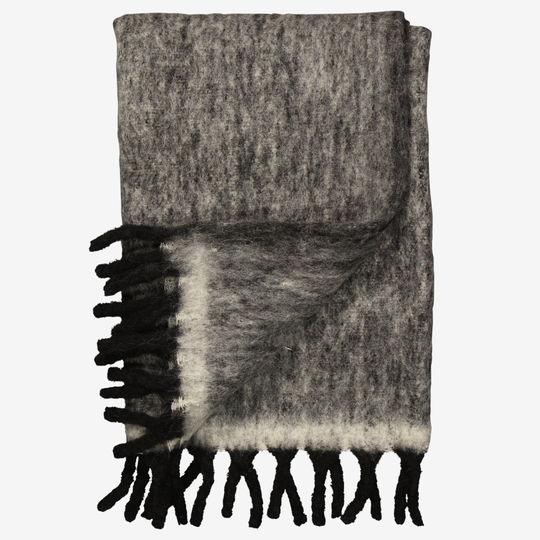 Pläd Melange 130x170cm Mörkgrå