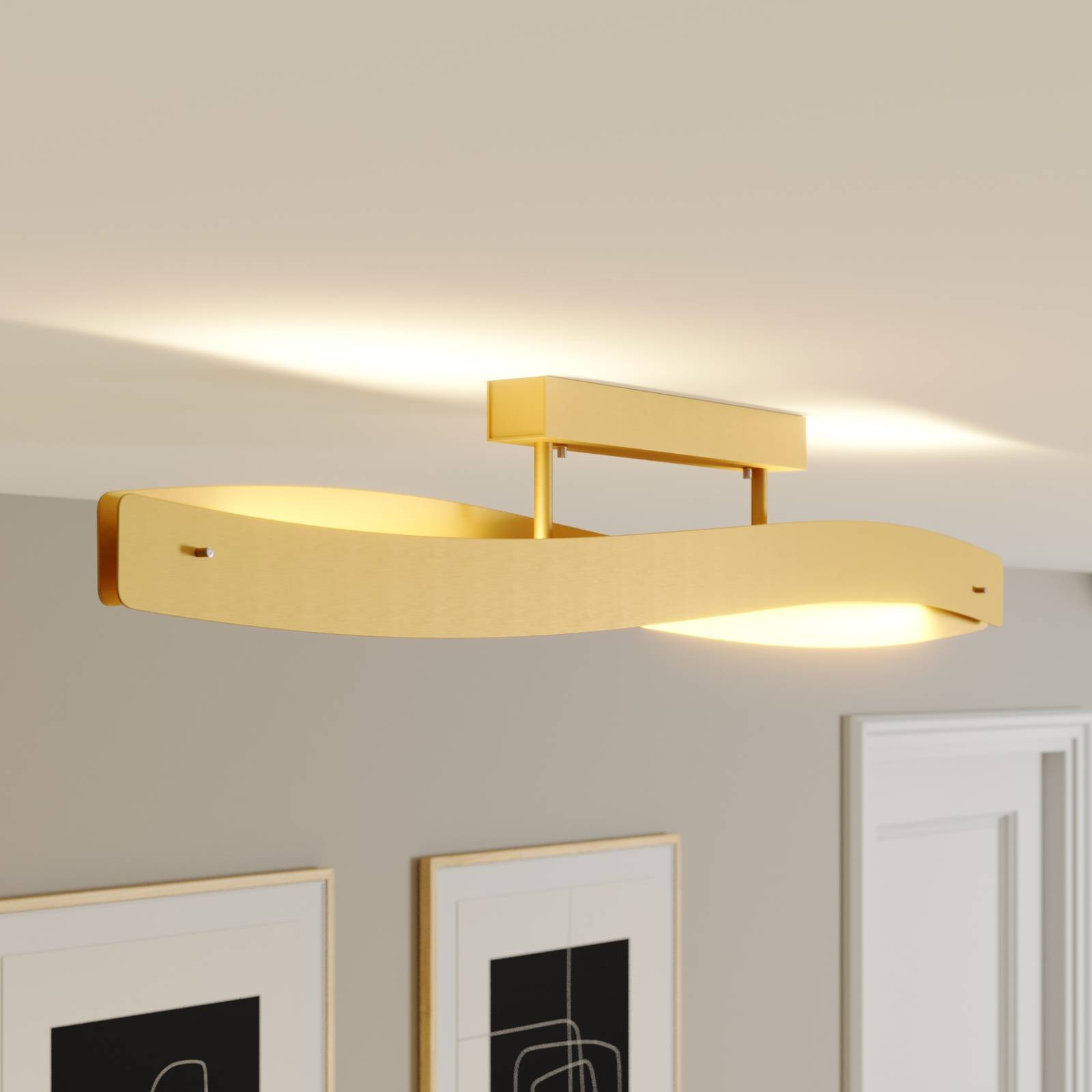Lucande Lian LED-taklampa, matt mässing