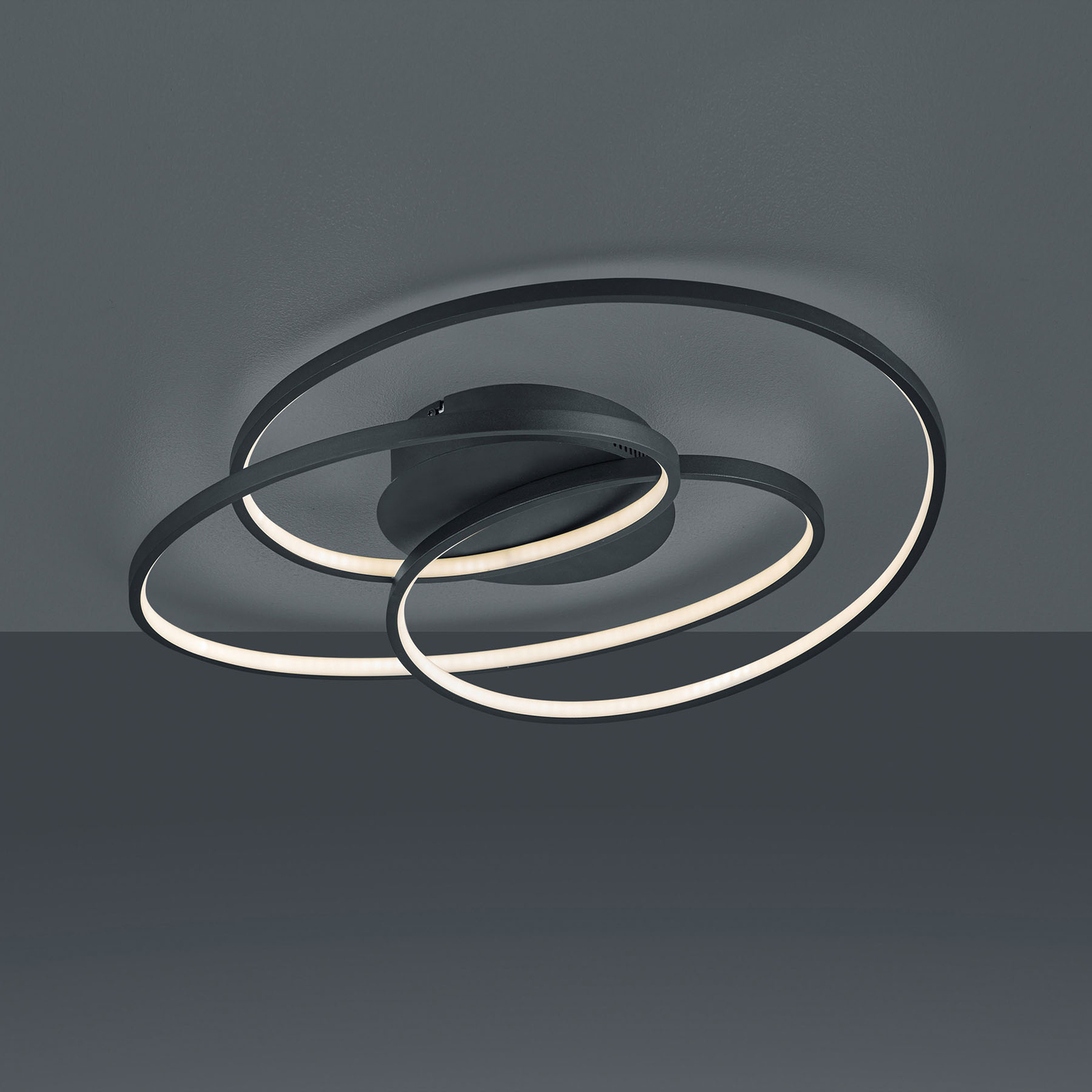 LED-taklampa Gale, 60 cm, svart matt