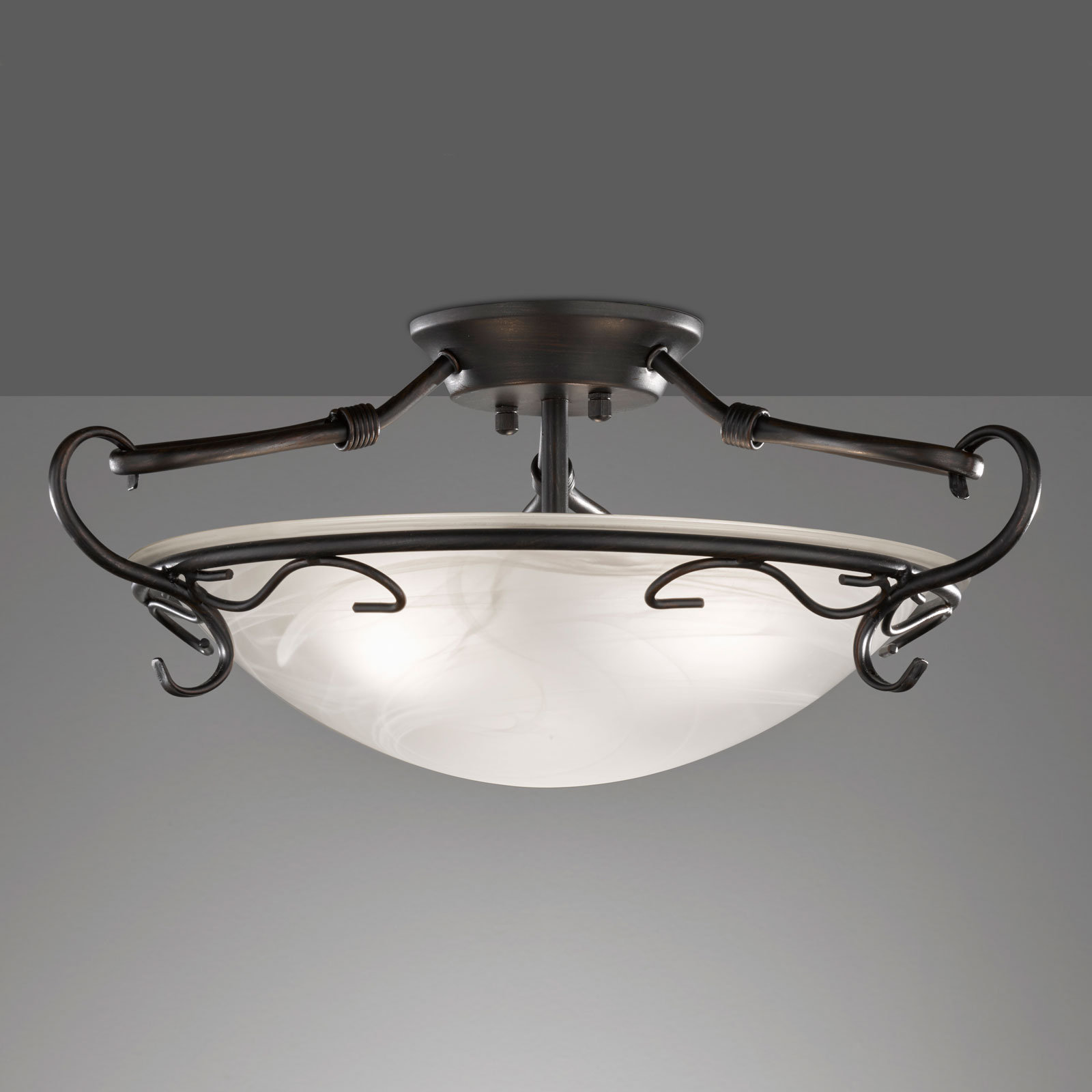 Taklampa VENTURI, rostfärgad antik, höjd 22 cm
