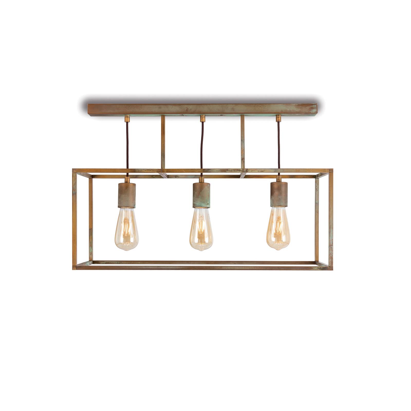 Taklampa Cubic³ 3384 3 lampor mässing antik
